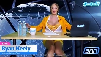 Camsoda - big boobs milf ryan keely gets freaky with sex machine live on air