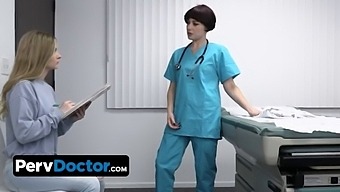 Pretty teen patient gets prepared by hot assed nurse before the doctor delivers his special therapy